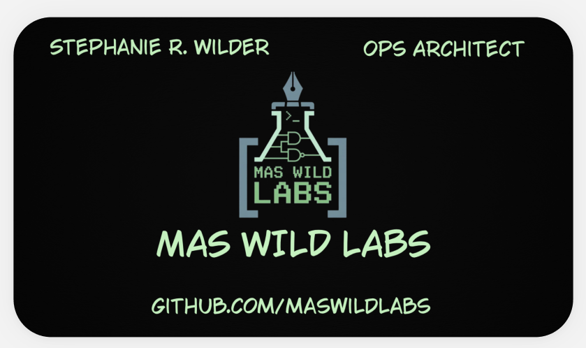 Mas Wild Labs Business Card Front